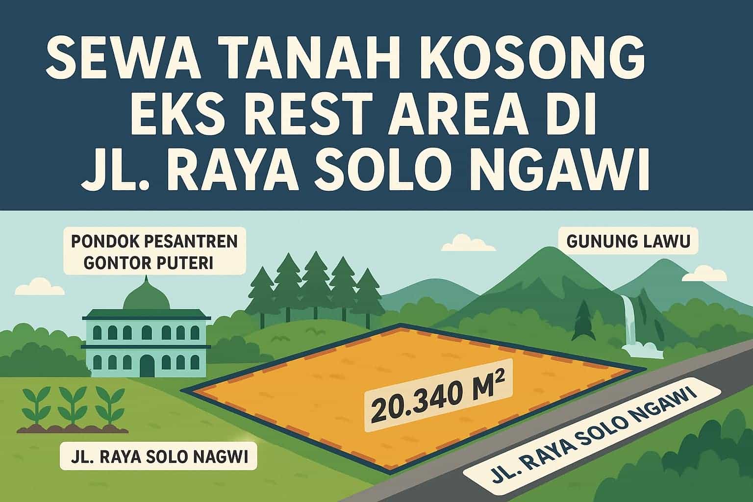 Peluang Investasi Menarik di Eks Rest Area Ngawi: Aset Tanah Kosong 20.340 m2