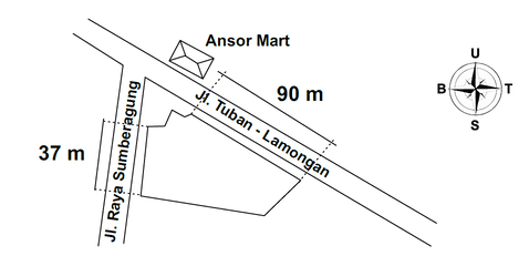 Denah Sewa Aset Tanah Kosong Base Camp, Kab. Tuban - Jl Tuban Lamongan